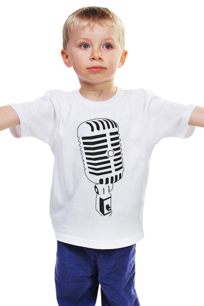 Заказать детскую футболку в Москве. Детская футболка классическая унисекс Микрофон от Юрий Чингаев - готовые дизайны и нанесение принтов.