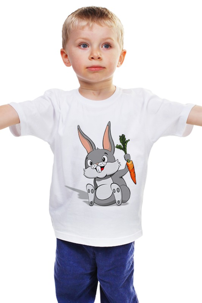 Заказать детскую футболку в Москве. Детская футболка классическая унисекс Зайчик от VM-c - готовые дизайны и нанесение принтов.