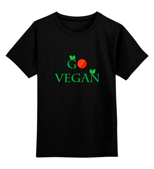 Заказать детскую футболку в Москве. Детская футболка классическая унисекс Go vegan от Antaya - готовые дизайны и нанесение принтов.