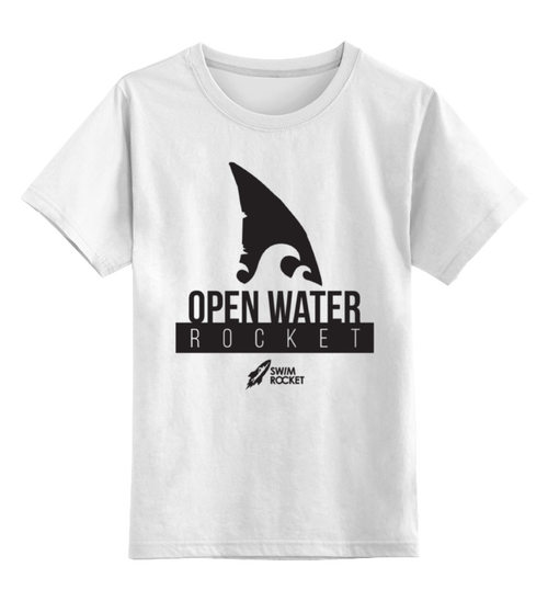 Заказать детскую футболку в Москве. Детская футболка классическая унисекс Open Water Rocket от Swimrocket - школа плавания - готовые дизайны и нанесение принтов.
