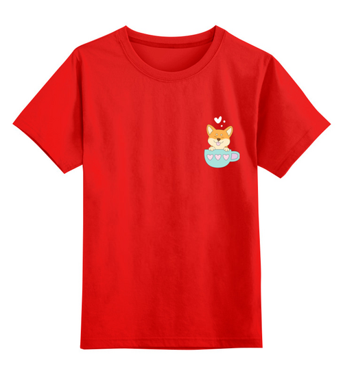 Заказать детскую футболку в Москве. Детская футболка классическая унисекс Корги от queen  - готовые дизайны и нанесение принтов.
