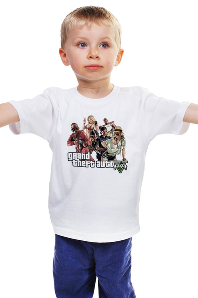Заказать детскую футболку в Москве. Детская футболка классическая унисекс ГТА, компьютерная игра от ПРИНТЫ ПЕЧАТЬ  - готовые дизайны и нанесение принтов.