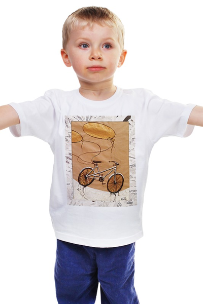 Заказать детскую футболку в Москве. Детская футболка классическая унисекс Bycicle&baloons от Anna Tse - готовые дизайны и нанесение принтов.