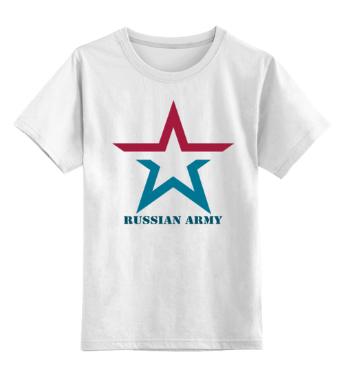 Заказать детскую футболку в Москве. Детская футболка классическая унисекс "RUSSIAN ARMY" от Сергей Дульнев - готовые дизайны и нанесение принтов.