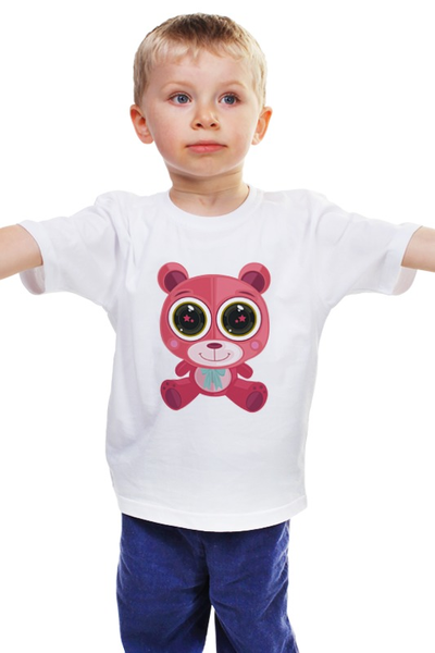 Заказать детскую футболку в Москве. Детская футболка классическая унисекс Розовый Мишка (Bear) от trugift - готовые дизайны и нанесение принтов.
