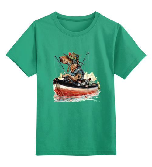 Заказать детскую футболку в Москве. Детская футболка классическая унисекс Рыболов  от ПРИНТЫ ПЕЧАТЬ  - готовые дизайны и нанесение принтов.