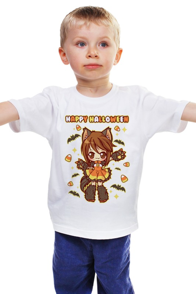 Заказать детскую футболку в Москве. Детская футболка классическая унисекс Хэллоуин от aleks_say - готовые дизайны и нанесение принтов.