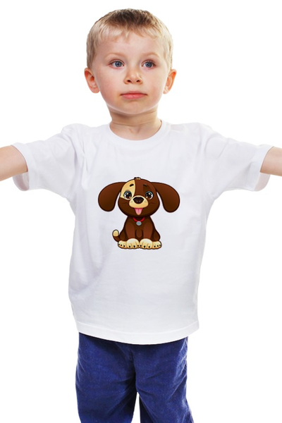 Заказать детскую футболку в Москве. Детская футболка классическая унисекс Милая собачка от Yaroslava - готовые дизайны и нанесение принтов.