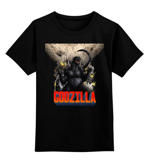Заказать детскую футболку в Москве. Детская футболка классическая унисекс Godzilla от balden - готовые дизайны и нанесение принтов.