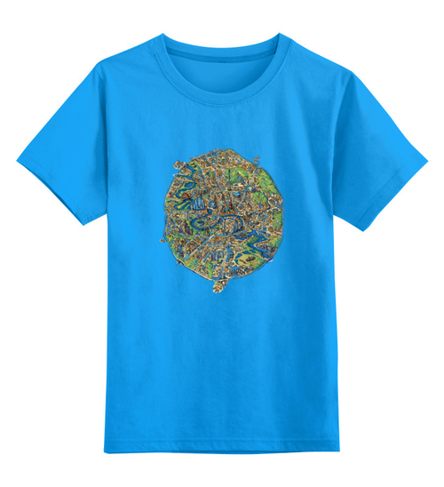 Заказать детскую футболку в Москве. Детская футболка классическая унисекс Карта Москвы от Vinli.shop  - готовые дизайны и нанесение принтов.