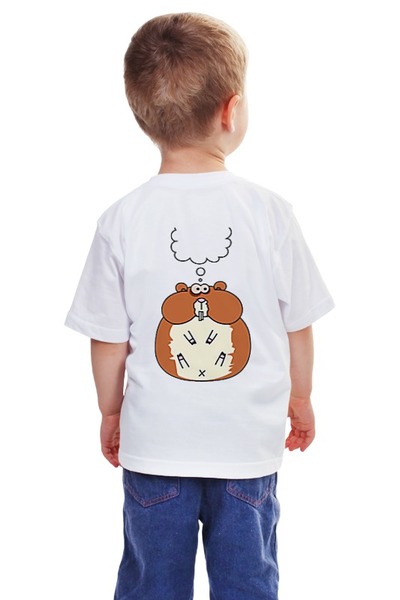Заказать детскую футболку в Москве. Детская футболка классическая унисекс Хомячёк думает от Wax  - готовые дизайны и нанесение принтов.