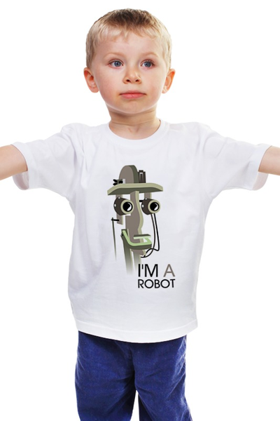 Заказать детскую футболку в Москве. Детская футболка классическая унисекс i`m a robot от Мила Ярусова - готовые дизайны и нанесение принтов.