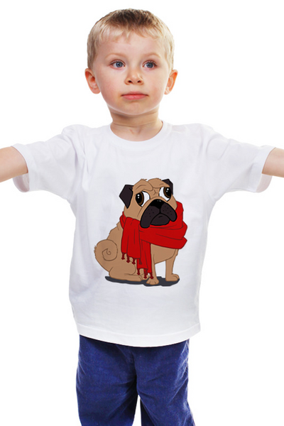 Заказать детскую футболку в Москве. Детская футболка классическая унисекс Мопс . от icase - готовые дизайны и нанесение принтов.