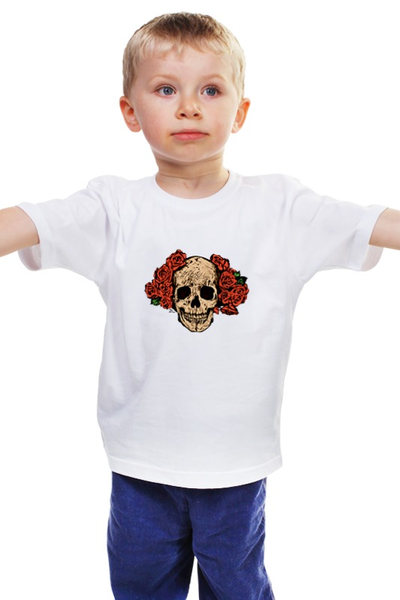 Заказать детскую футболку в Москве. Детская футболка классическая унисекс Mrs. Skull от Антон Величко - готовые дизайны и нанесение принтов.