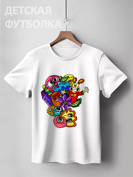 Заказать детскую футболку в Москве. Детская футболка классическая унисекс Дудл-монстрики от Sami-art  - готовые дизайны и нанесение принтов.