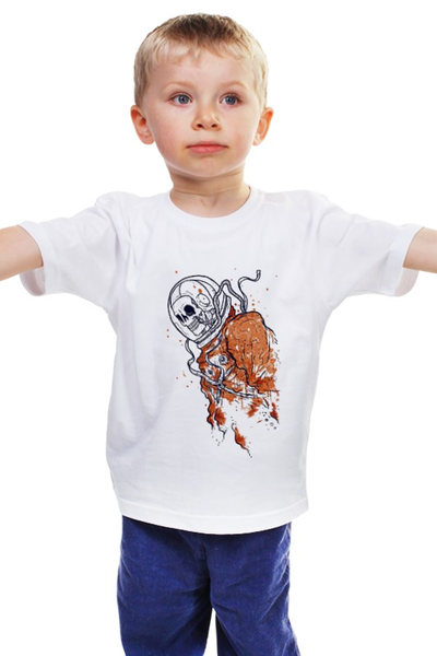 Заказать детскую футболку в Москве. Детская футболка классическая унисекс Портрет космонавта от YellowCloverShop - готовые дизайны и нанесение принтов.