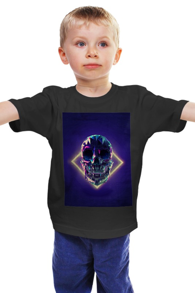 Заказать детскую футболку в Москве. Детская футболка классическая унисекс Low poly skull от scoopysmith - готовые дизайны и нанесение принтов.