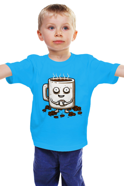 Заказать детскую футболку в Москве. Детская футболка классическая унисекс Кофе (Coffee) от coolmag - готовые дизайны и нанесение принтов.