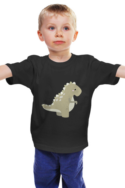 Заказать детскую футболку в Москве. Детская футболка классическая унисекс Тираннозаврик от tvoy_vector  - готовые дизайны и нанесение принтов.
