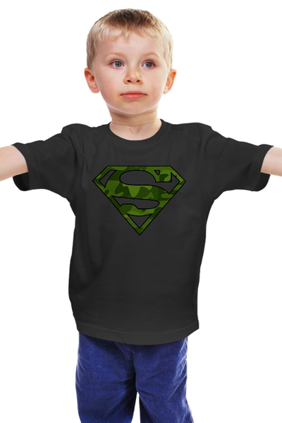 Заказать детскую футболку в Москве. Детская футболка классическая унисекс Супер-солдат от queen  - готовые дизайны и нанесение принтов.