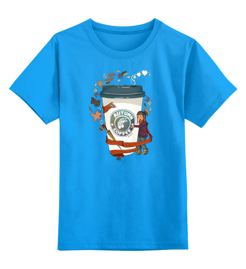 Заказать детскую футболку в Москве. Детская футболка классическая унисекс Осенний кофе от 4erta - готовые дизайны и нанесение принтов.
