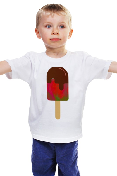 Заказать детскую футболку в Москве. Детская футболка классическая унисекс Ice-Ice-Ice Cream от Pinky-Winky - готовые дизайны и нанесение принтов.