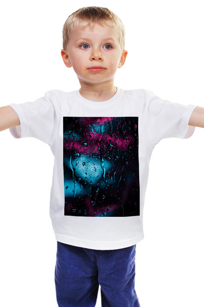 Заказать детскую футболку в Москве. Детская футболка классическая унисекс Дождь от FireFoxa - готовые дизайны и нанесение принтов.