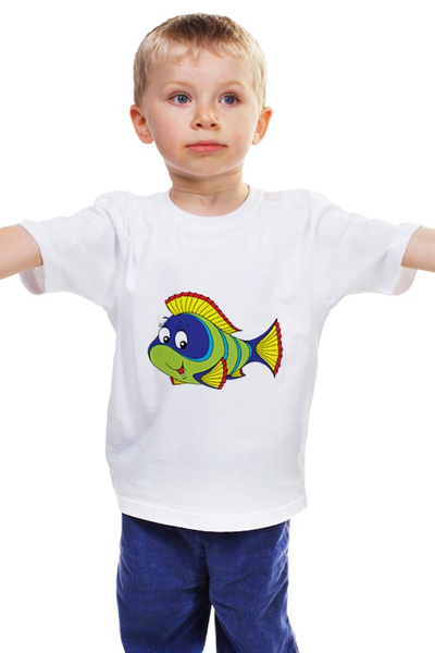 Заказать детскую футболку в Москве. Детская футболка классическая унисекс Рыбка от Виктор Гришин - готовые дизайны и нанесение принтов.