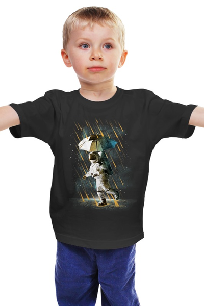 Заказать детскую футболку в Москве. Детская футболка классическая унисекс Метеоритный дождь от Space Art - готовые дизайны и нанесение принтов.