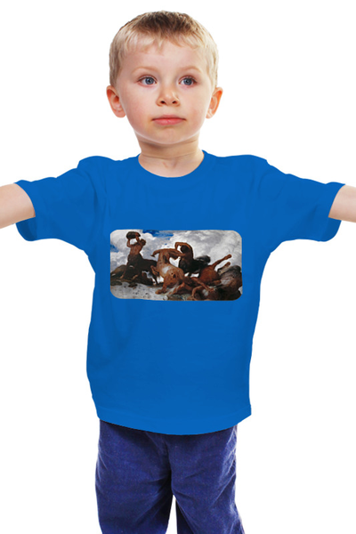Заказать детскую футболку в Москве. Детская футболка классическая унисекс Борьба кентавров (Арнольд Бёклин) от trend - готовые дизайны и нанесение принтов.