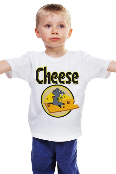Заказать детскую футболку в Москве. Детская футболка классическая унисекс Сыр cheese от Владимир Довженко - готовые дизайны и нанесение принтов.