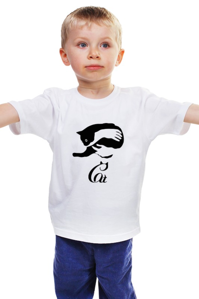 Заказать детскую футболку в Москве. Детская футболка классическая унисекс Черный Кот от trugift - готовые дизайны и нанесение принтов.