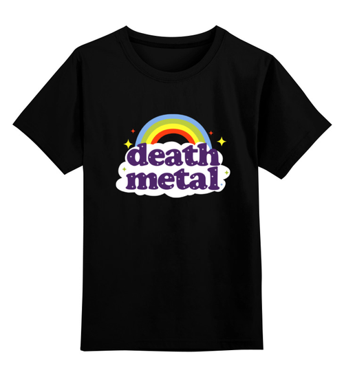Заказать детскую футболку в Москве. Детская футболка классическая унисекс Rainbow death metal от cherdantcev - готовые дизайны и нанесение принтов.