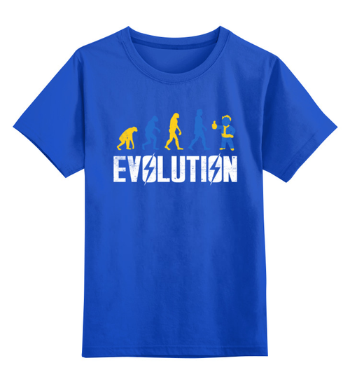 Заказать детскую футболку в Москве. Детская футболка классическая унисекс Эволюция от printik - готовые дизайны и нанесение принтов.