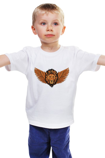 Заказать детскую футболку в Москве. Детская футболка классическая унисекс Крылатый лев от BeliySlon - готовые дизайны и нанесение принтов.