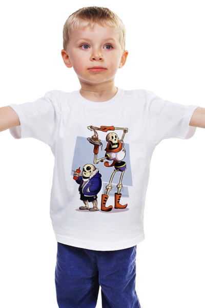 Заказать детскую футболку в Москве. Детская футболка классическая унисекс Зомби и скелетон от ПРИНТЫ ПЕЧАТЬ  - готовые дизайны и нанесение принтов.
