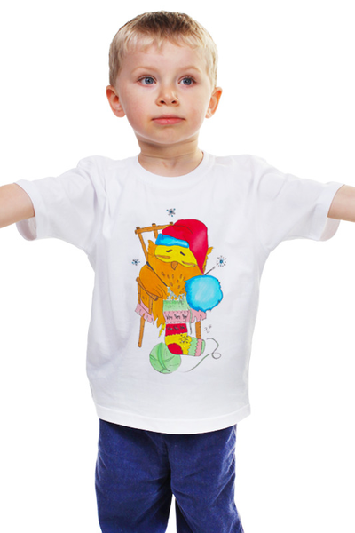 Заказать детскую футболку в Москве. Детская футболка классическая унисекс Сова в колпаке  от galkagalka - готовые дизайны и нанесение принтов.