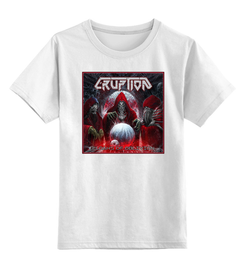 Заказать детскую футболку в Москве. Детская футболка классическая унисекс Eruption - thrash metal band от Leichenwagen - готовые дизайны и нанесение принтов.