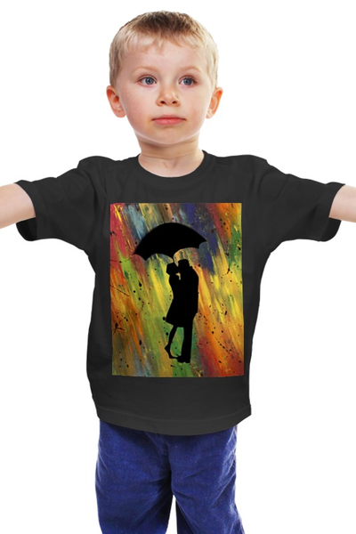 Заказать детскую футболку в Москве. Детская футболка классическая унисекс Двое под дождём от Владимир - готовые дизайны и нанесение принтов.