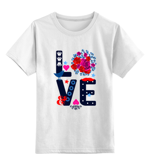 Заказать детскую футболку в Москве. Детская футболка классическая унисекс  Любовь от Ирина - готовые дизайны и нанесение принтов.