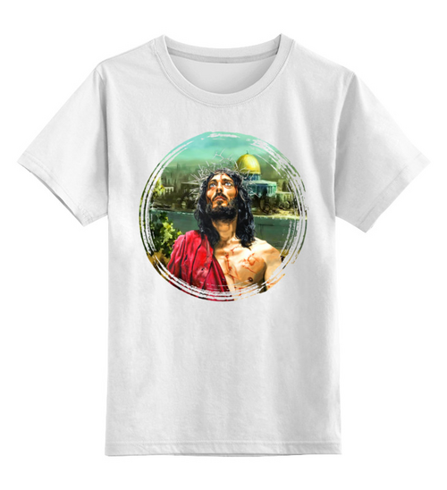 Заказать детскую футболку в Москве. Детская футболка классическая унисекс ✞ JESUS · Jerusalem ✞ от balden - готовые дизайны и нанесение принтов.