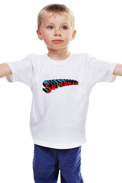 Заказать детскую футболку в Москве. Детская футболка классическая унисекс superman от Евгений Бобров - готовые дизайны и нанесение принтов.