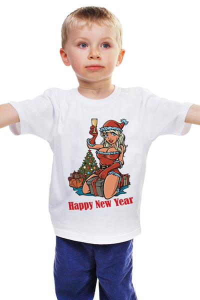 Заказать детскую футболку в Москве. Детская футболка классическая унисекс Снегурочка поздравляет с новым годом! от Chance777 - готовые дизайны и нанесение принтов.