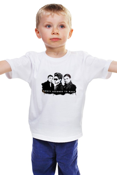 Заказать детскую футболку в Москве. Детская футболка классическая унисекс 30 seconds to mars от lizglam - готовые дизайны и нанесение принтов.