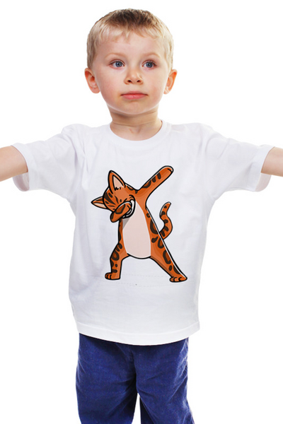 Заказать детскую футболку в Москве. Детская футболка классическая унисекс Тигр Танцует Дэб от MariYang  - готовые дизайны и нанесение принтов.