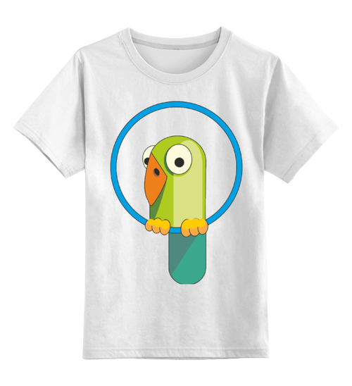 Заказать детскую футболку в Москве. Детская футболка классическая унисекс Попугай от Wax  - готовые дизайны и нанесение принтов.
