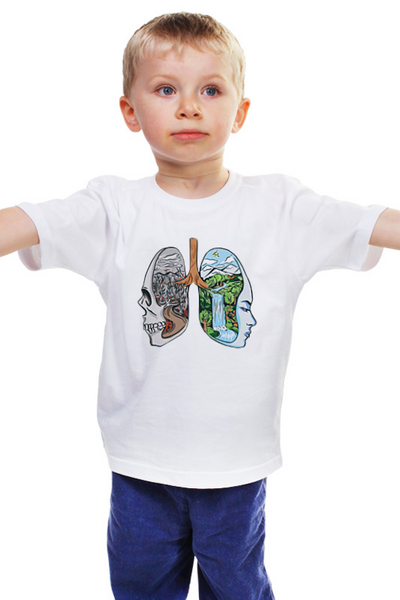 Заказать детскую футболку в Москве. Детская футболка классическая унисекс Lungs Landscape от Павел Павел - готовые дизайны и нанесение принтов.