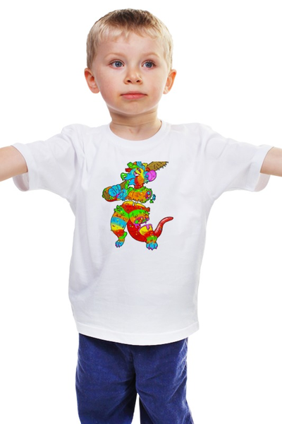Заказать детскую футболку в Москве. Детская футболка классическая унисекс динозвар от DenTen - готовые дизайны и нанесение принтов.