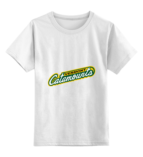 Заказать детскую футболку в Москве. Детская футболка классическая унисекс Vermont Catamounts football от Hop Shop - готовые дизайны и нанесение принтов.