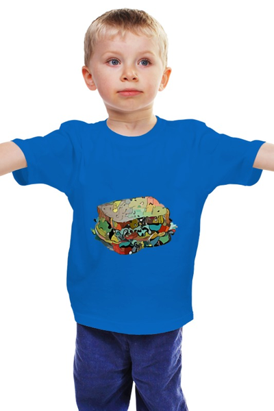 Заказать детскую футболку в Москве. Детская футболка классическая унисекс Нейросендвич от Heh Brukva-Turnip - готовые дизайны и нанесение принтов.